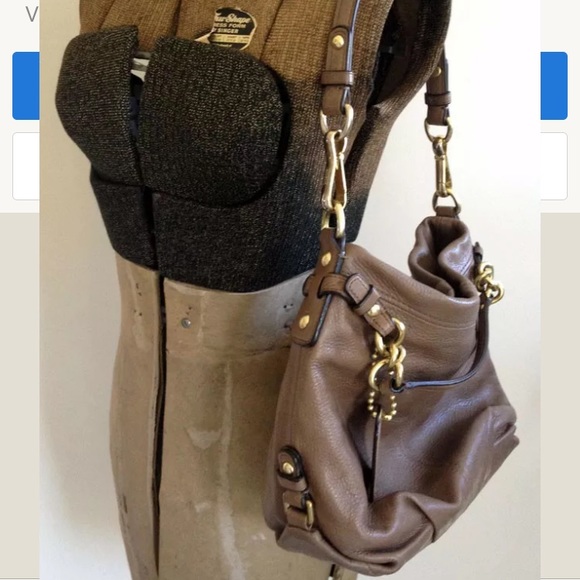 COACH brown brooke Leather Taupe Hobo purse - Picture 7 of 8